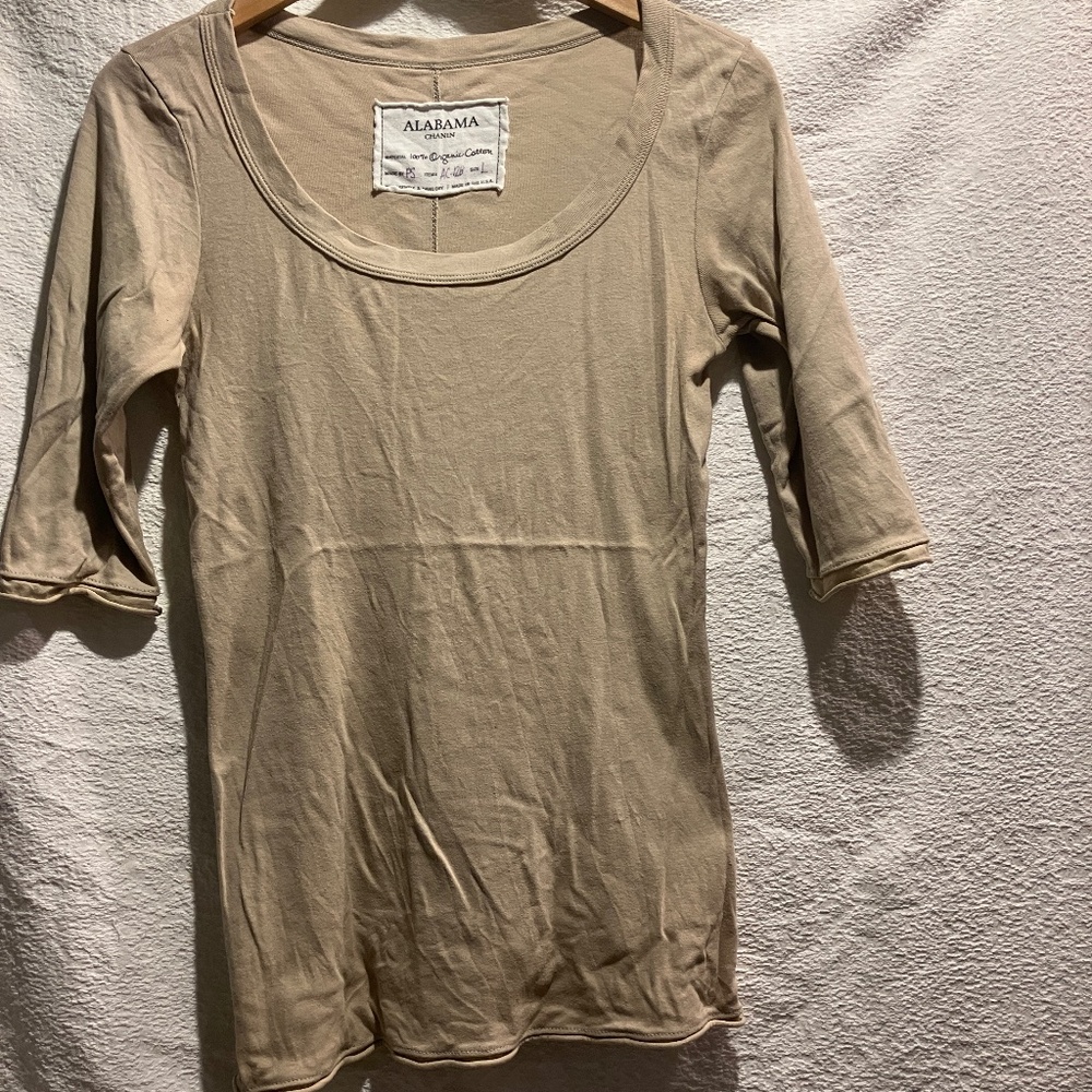 Alabama Chanin, 3/4 Sleeve, Scoop neck, L